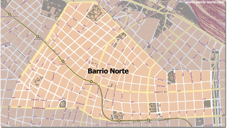 mapa de barrio norte